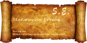 Stefanovics Efraim névjegykártya